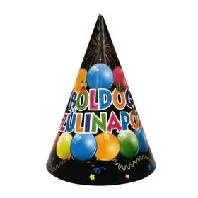 Boldog Szülinapot Fekete-Színes Parti Csákó - 6 db-os