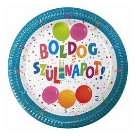 Boldog Szülinapot Jamboree Parti Tányér, 23 cm, 6 db-os