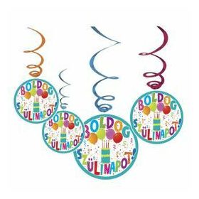   Boldog Szülinapot Jamboree Parti Spirális Függő Dekoráció - 6 db-os