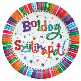 Boldog Szülinapot Radiant Parti Tányér, 23 cm-es, 6 db-os