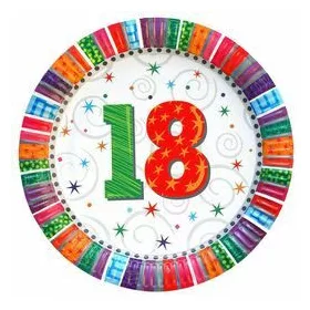 18-as Szülinapi Radiant Parti Tányér, 23 cm-es, 6 db-os