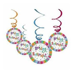   Boldog Szülinapot Radiant Parti Spirális Függő Dekoráció - 6 db-os