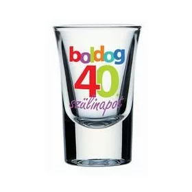 Boldog 40. Szülinapot Feliratú Feles Üvegpohár