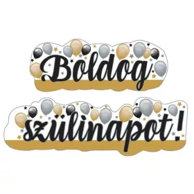   Boldog Szülinapot! Elegáns Léggömbös Banner - 148 cm x 27 cm