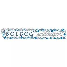   Boldog Szülinapot! Kék Pasztell Konfettis Banner - 148 cm x 27 cm