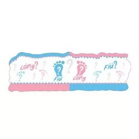 Fiú vagy Lány Babaváró Parti Banner - 90 cm x 27 cm