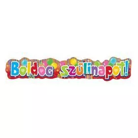   Színes Boldog Szülinapot Feliratú Parti Banner - 148 cm x 27 cm
