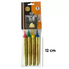 Színes Lánggal Égő Torta Tűzijáték - 12 cm, 4 db-os