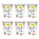 Bride to Be Flowers Lánybúcsú Parti Pohár - 220 ml, 6 db-os