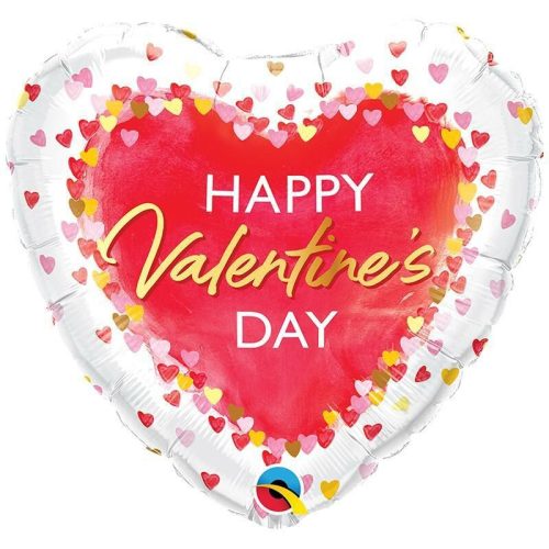 18 inch-es Valentines Watercolor Hearts Szív Fólia Lufi