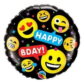 18 inch-es Smileys Happy Birthday! Szülinapi Fólia Lufi