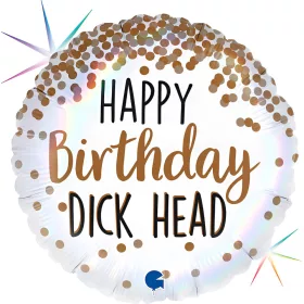  18 inch-es Happy Birthday Dickhead Szülinapi Holografikus Fólia Lufi