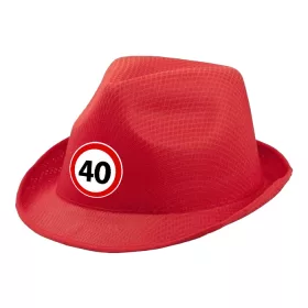   40-es Sebességkorlátozó Születésnapi Kalap piros színben