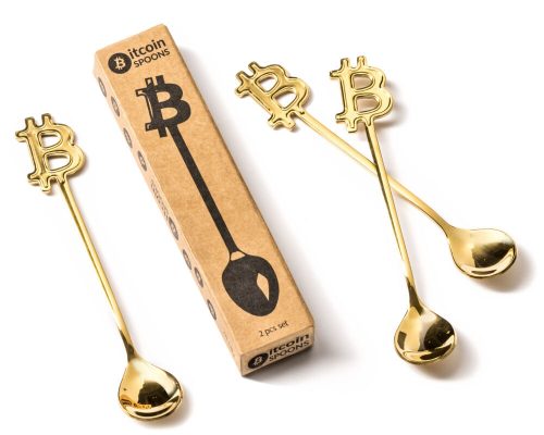 Bitcoin fém kanál szett 3db-os arany színű