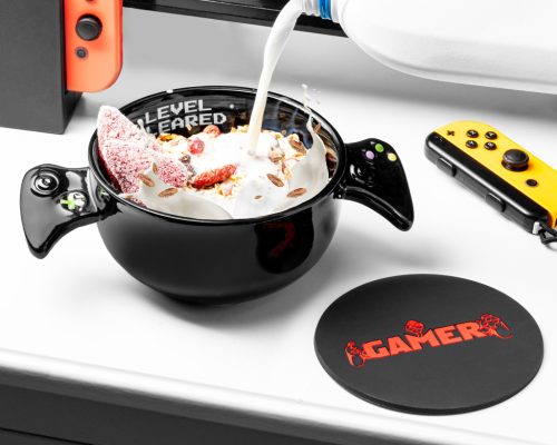 Gamer tál szilikon alátéttel ajándékszett