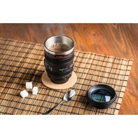   Objektív bögre rozsdamentes acél belsővel Átlátszó lencse fedővel