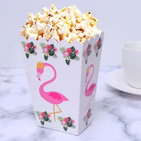 Flamingó snack tasak - fehér, 6db-os