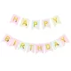 Happy Birthday függő dekoráció, pasztell színű, DIY