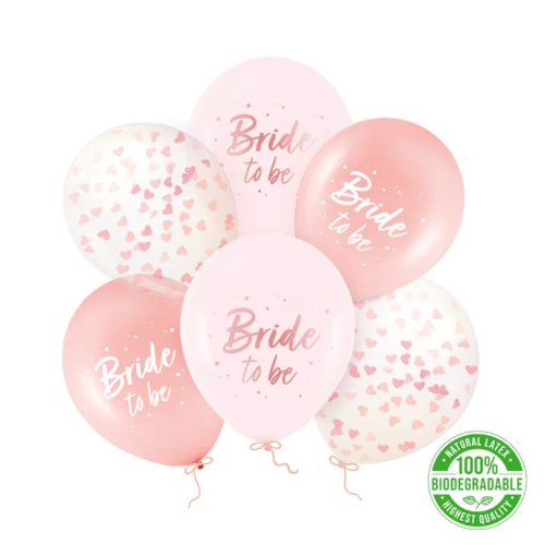 Bride to be rosegold latex lufi lányúbúcsúra, 6 db/csomag
