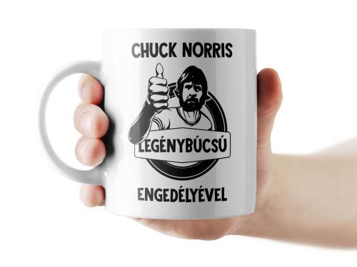 Legénybúcsú - Chuck Norris engedélyével bögre, fehér