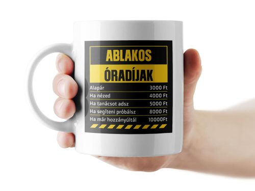 Ablakos óradíjak bögre