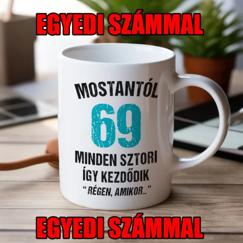 Régen amikor - egyedi számos születésnapi bögre