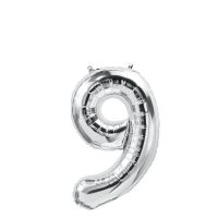 Ezüst színű számos fólia lufi