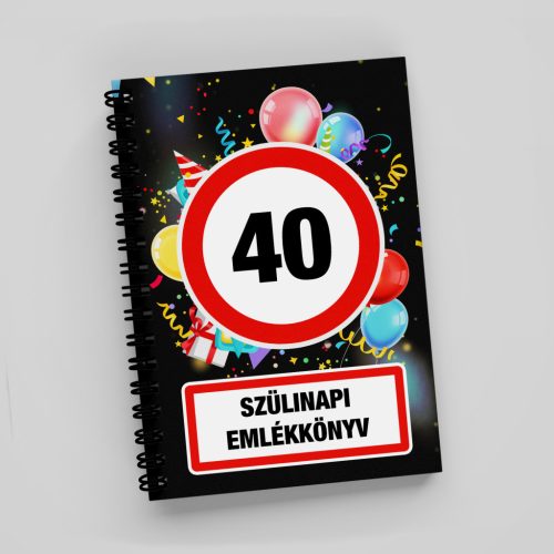 Emlékkönyv Szülinapra Sebességkorlátozó - 40-es