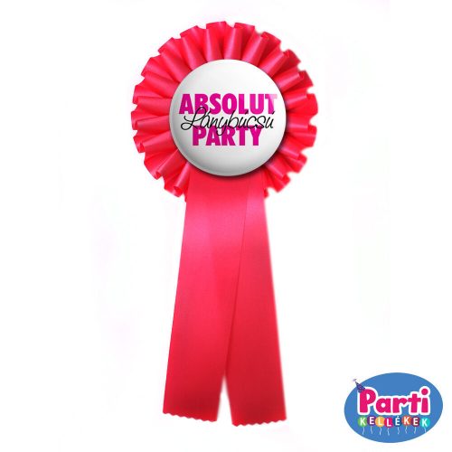 Absolut Lánybúcsú Party kitűző szalaggal (rózsaszín)