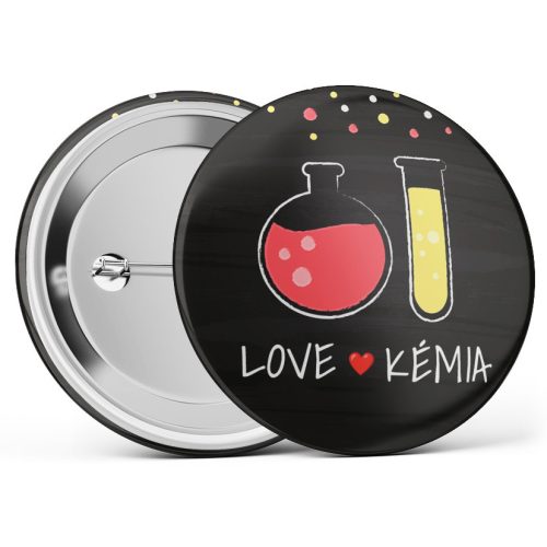 I love kémia kitűző több méretben
