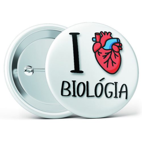 I love biológia kitűző több méretben