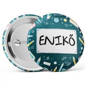 Névtábla iskolai kitűző választható névvel 