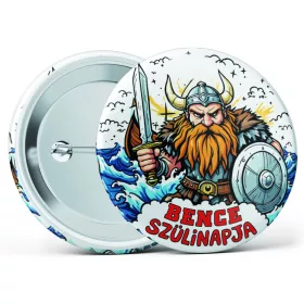 Vikinges születésnapi kitűző választható névvel