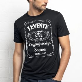   Whisky címkés legénybúcsú póló választható névvel és dátummal több színben
