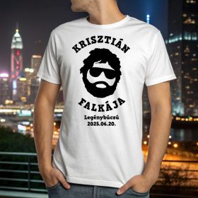   Farkasfalka Legénybúcsús póló választható névvel és dátummal több színben