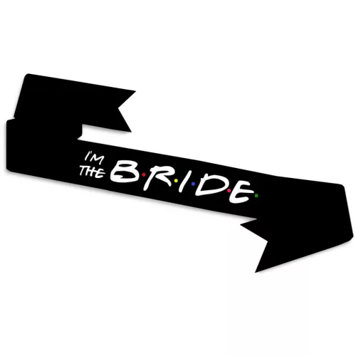 I'm The Bride lánybúcsú vállszalag fekete
