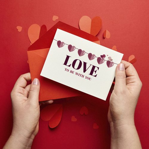 Valentin-napi képeslap - LOVE 8db