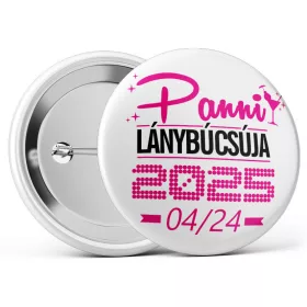   Bulis lánybúcsús kitűző választható névvel és dátummal