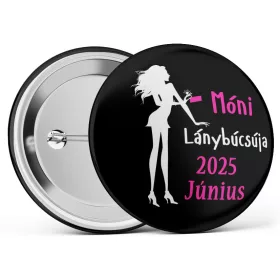   Bankkártyás lánybúcsús kitűző választható névvel és dátummal