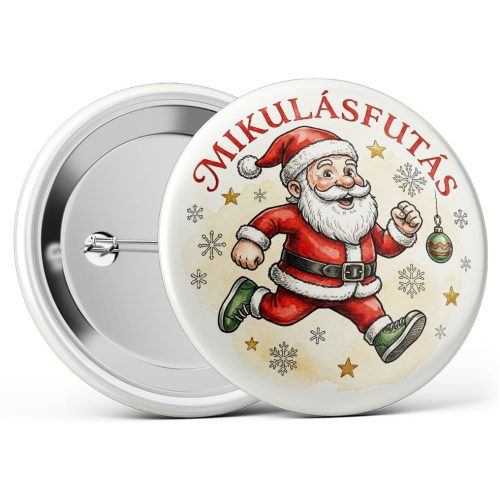 Mikulás futás kitűző