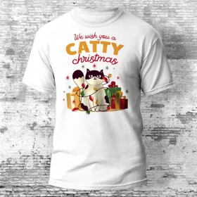   We Wish You A Catty Christmas cicás Karácsonyi póló több színben