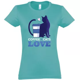Coffee Cat cicás kávés póló több színben