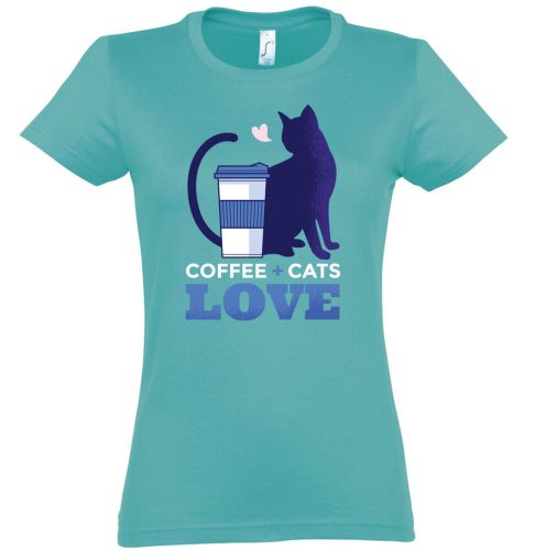 Coffee Cat cicás kávés póló több színben