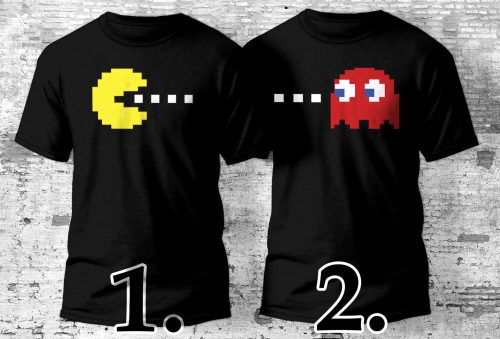 Pac-Man sárga-piros páros póló több színben
