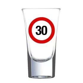   Sebességkorlátozó táblás felespohár 30. születésnapra