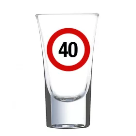   Sebességkorlátozó táblás felespohár 40. születésnapra