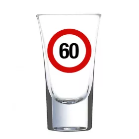   Sebességkorlátozó táblás felespohár 60. születésnapra