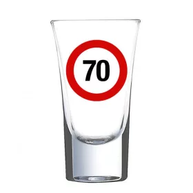   Sebességkorlátozó táblás felespohár 70. születésnapra