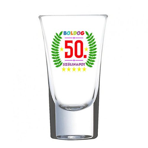 Boldog 50. szülinapot feliratú felespohár