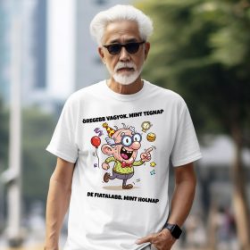   Öregebb vagyok, mint tegnap feliratos póló születésnapra - bácsis